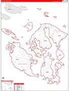 San Juan Wall Map Red Line Style